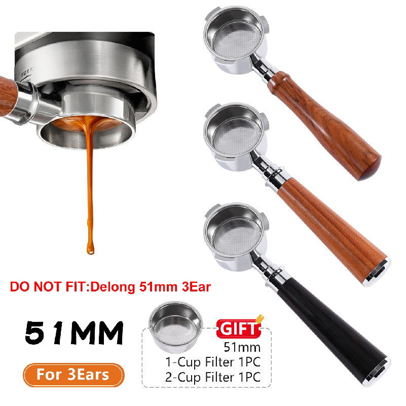 Coffee Equipment Espresso - Kaffee-Siebträger ohne Boden, 51 mm, für