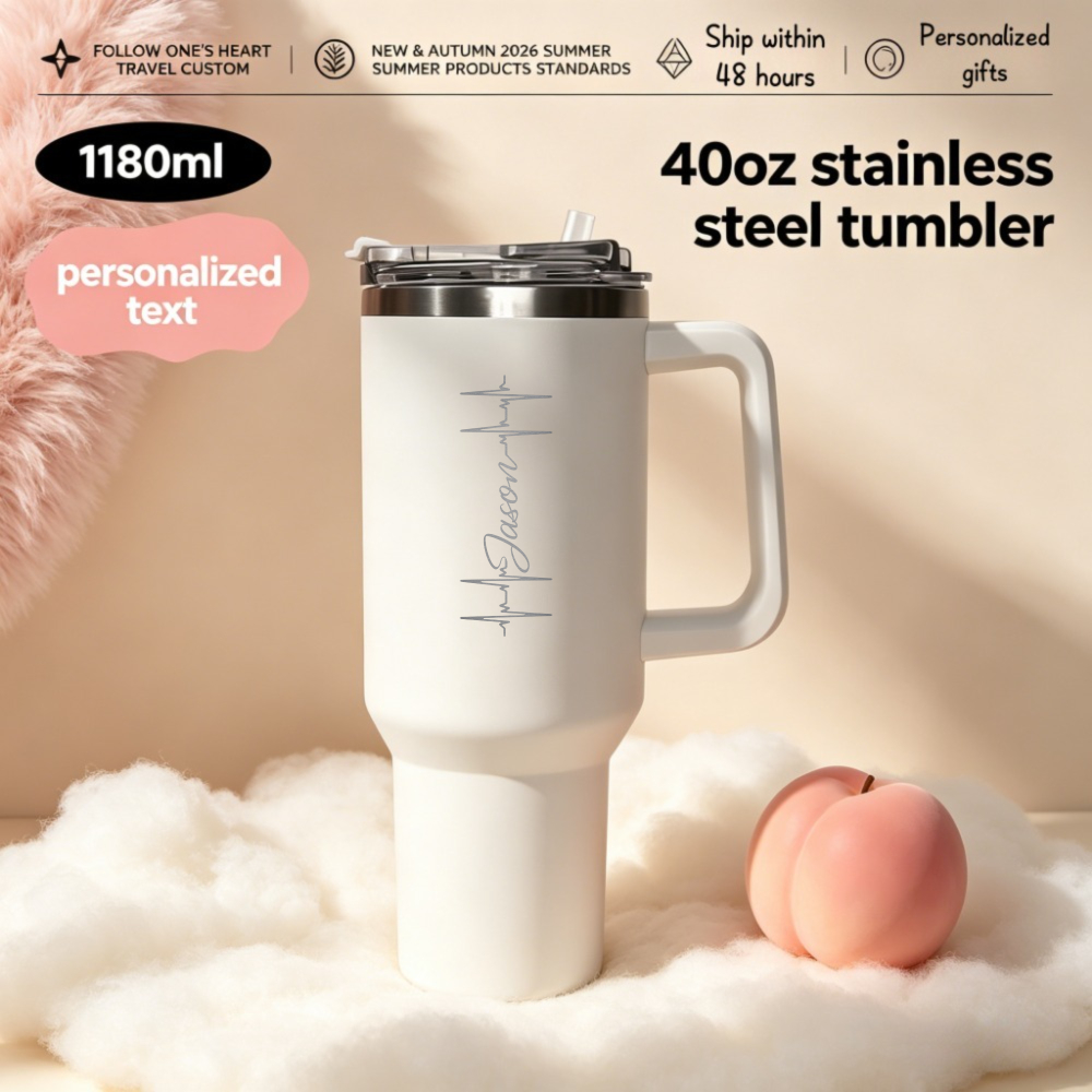Coffee Equipment For Camping - 1L Personalisierte Textflasche aus Edelstahl, Thermoflasche,