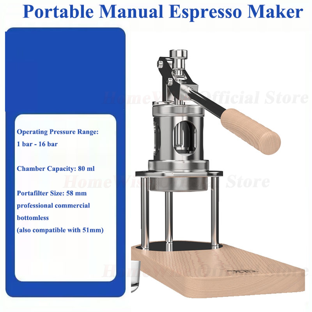 Pressure Gauge Espresso - LXCHAN WS/WS1 Tragbarer manueller Espressomaschine mit