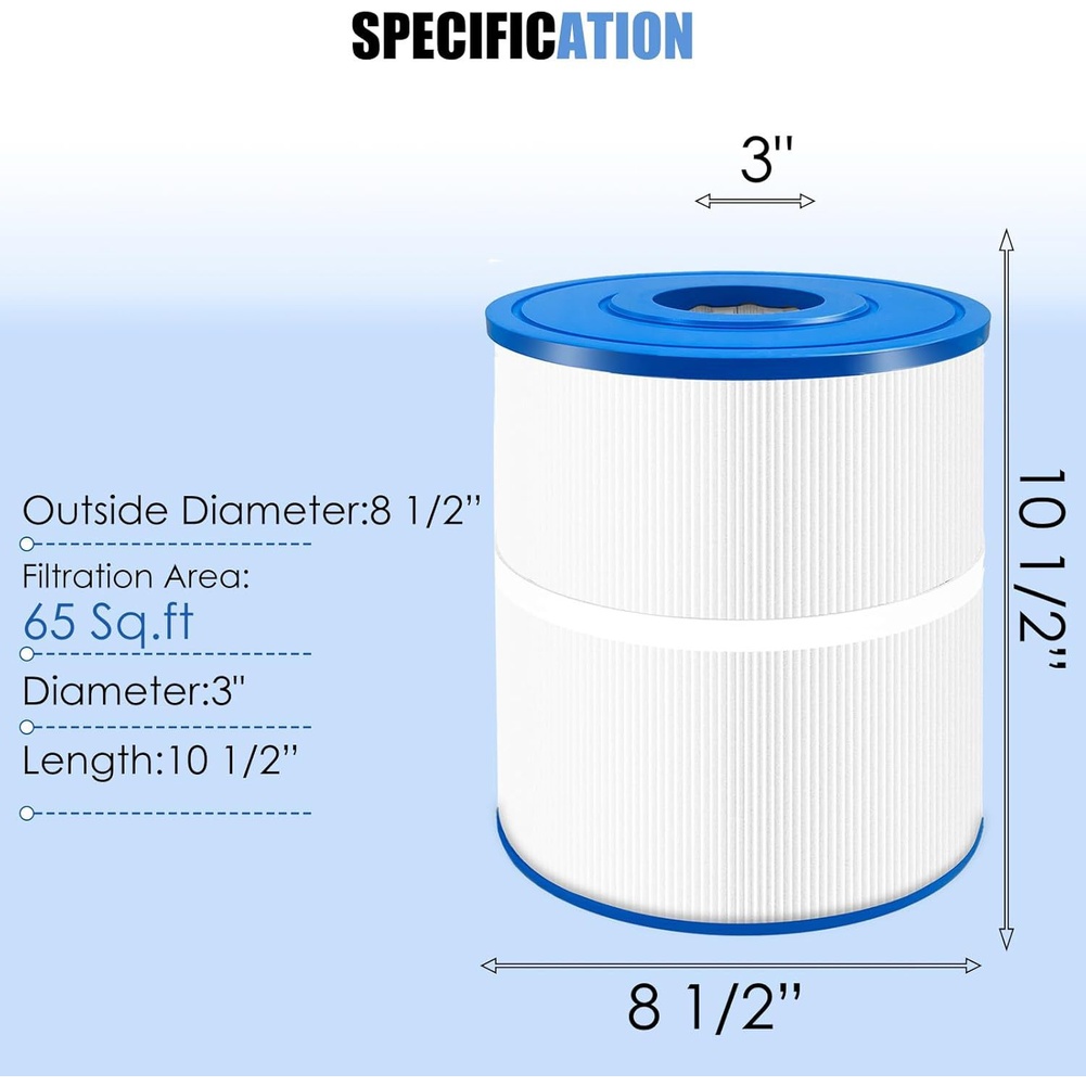 Water Filter Cartridge - PWK65 Spa-Filterkartusche Ersatz PET für Wasserentspannungsgeräte,