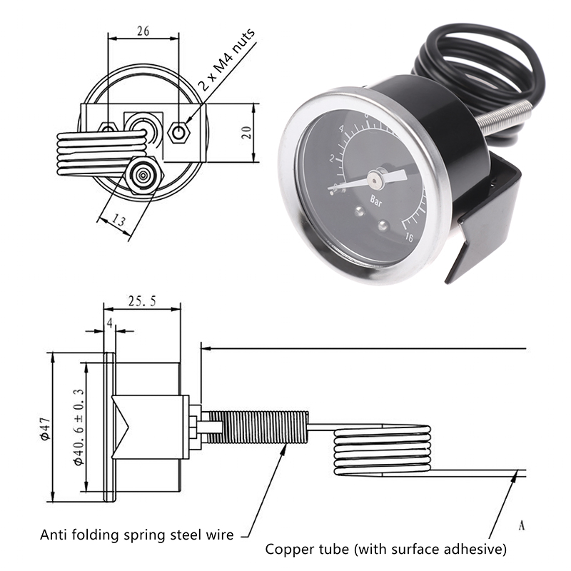 16 Bar Espressomaschinen-Druck – Pressure Gauge Espresso Bewertung und Preis