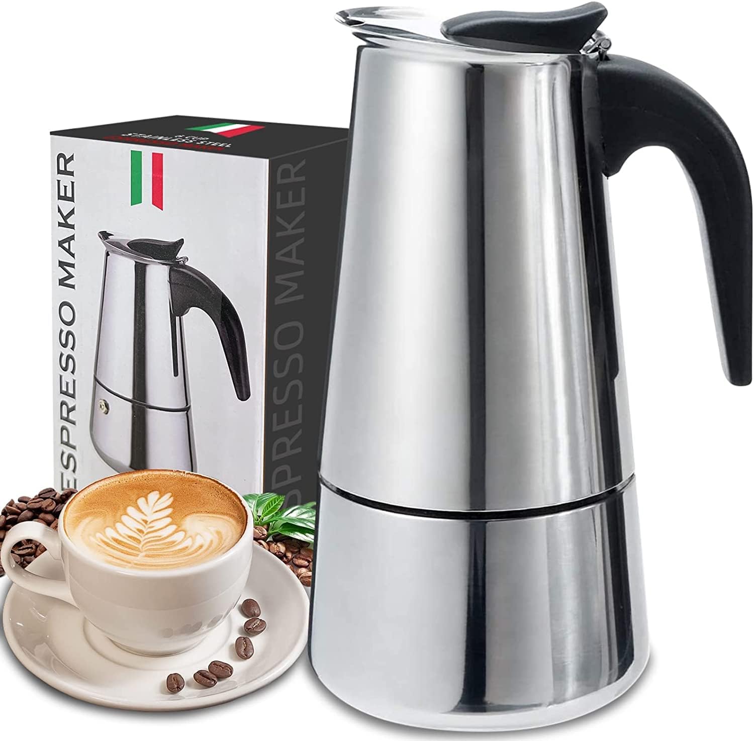 4/6/9 Tassen Moka Pot Caffe Ma – Coffee Equipment Espresso Bewertung und Preis